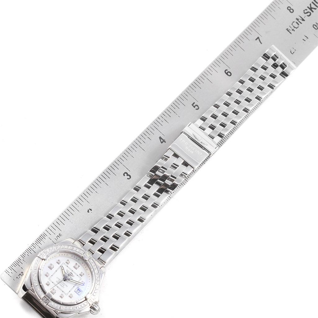Breitling Cockpit Mother Pearl Diamond Dial Bezel Ladies Watch A71356 4