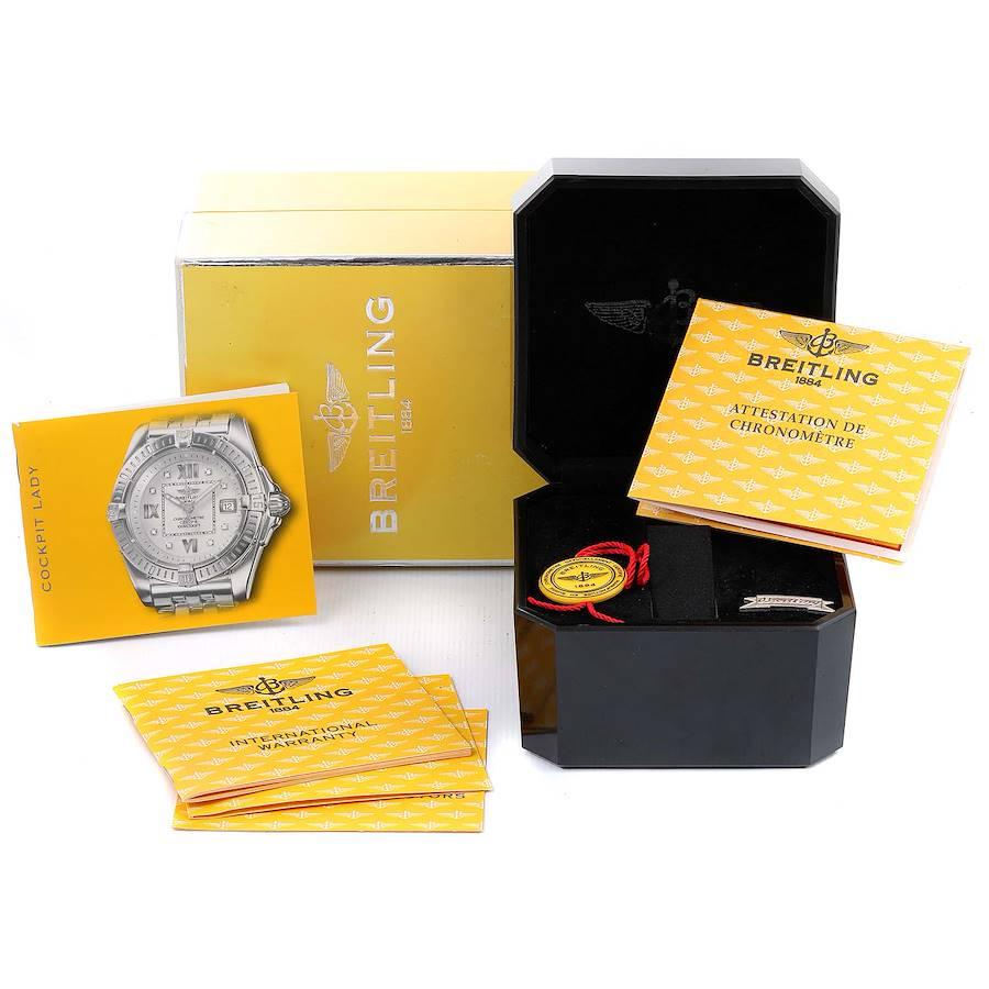 Breitling Cockpit Steel 18K Yellow Gold Diamond Watch D71356 Box Papers For Sale 4