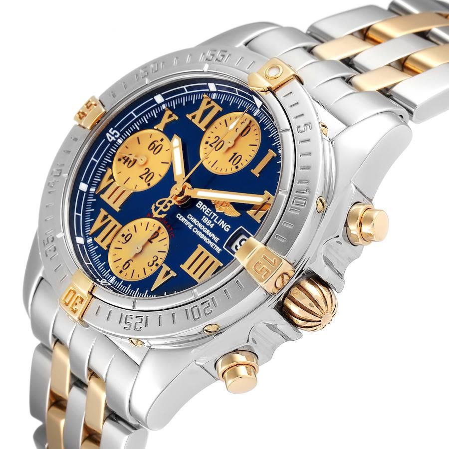 breitling blue and gold watch