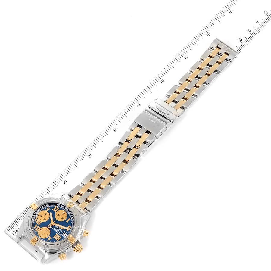 Breitling Cockpit Steel Yellow Gold Blue Dial Mens Watch B13358 Box Papers For Sale 2