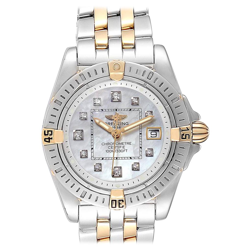 Breitling Cockpit Steel Yellow Gold Diamond Ladies Watch B71356 For