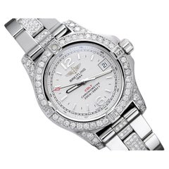 Used Breitling Colt 33 A77388 White Dial Stainless Steel Ladies Watch with Diamonds