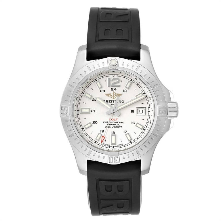 Breitling Colt 41 White Dial Automatic Men's Watch A17313 Box Papers ...