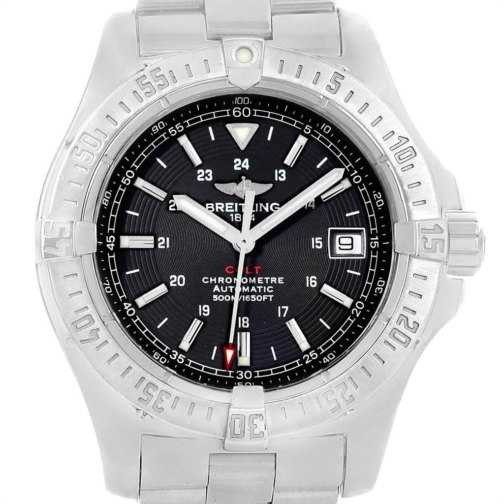 Breitling Colt Black Dial Automatic Steel Men’s Watch A17380 In Excellent Condition For Sale In Atlanta, GA