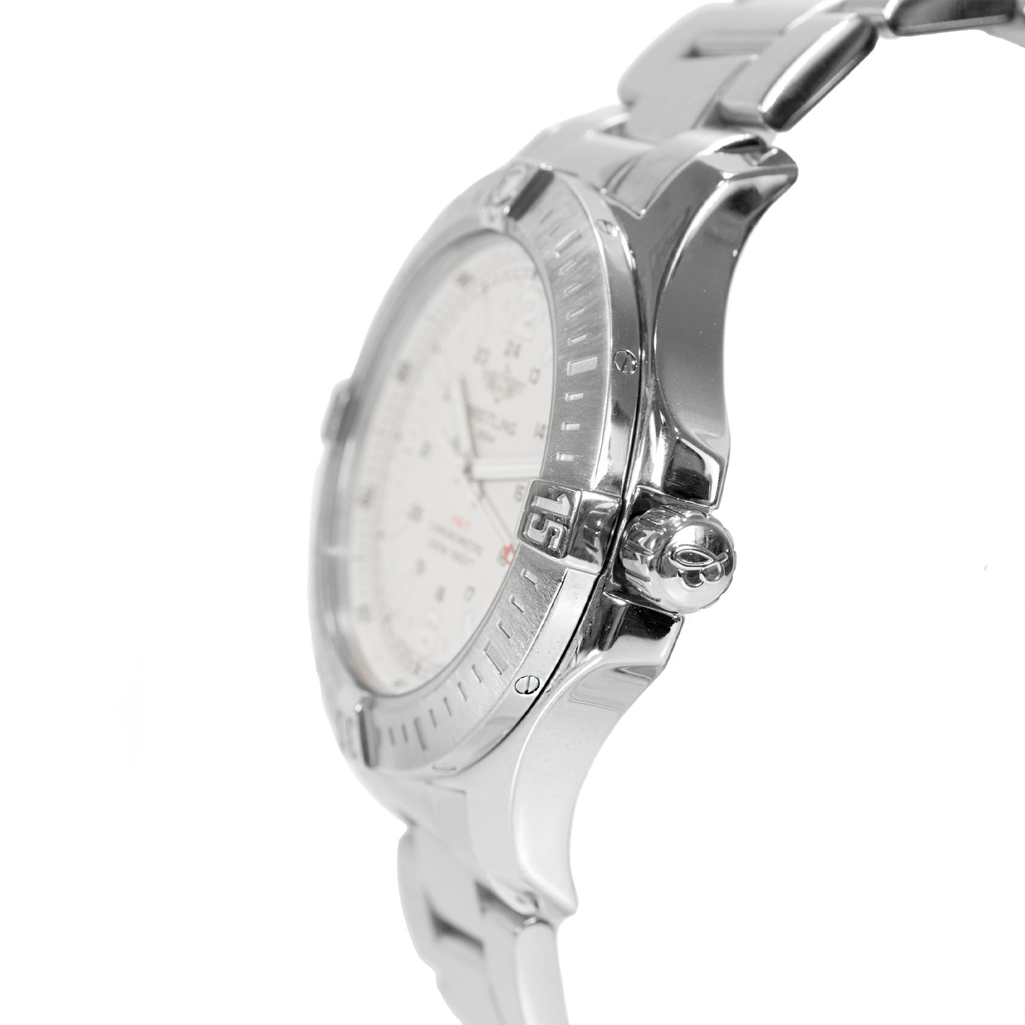 Uomo Breitling Colt 44MM A74388 Orologio al quarzo con quadrante argentato e acciaio inossidabile in vendita