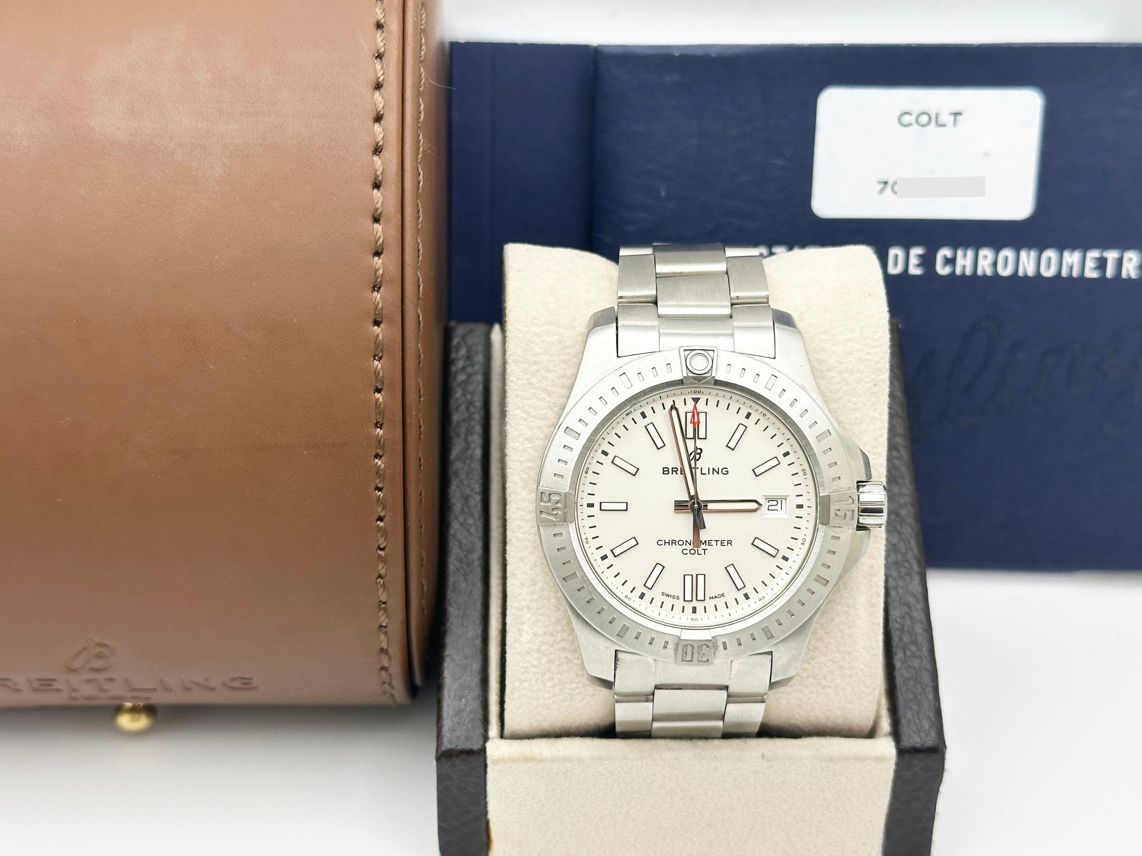Breitling Colt A17313 41mm Papel Caja Acero Inoxidable en venta 6