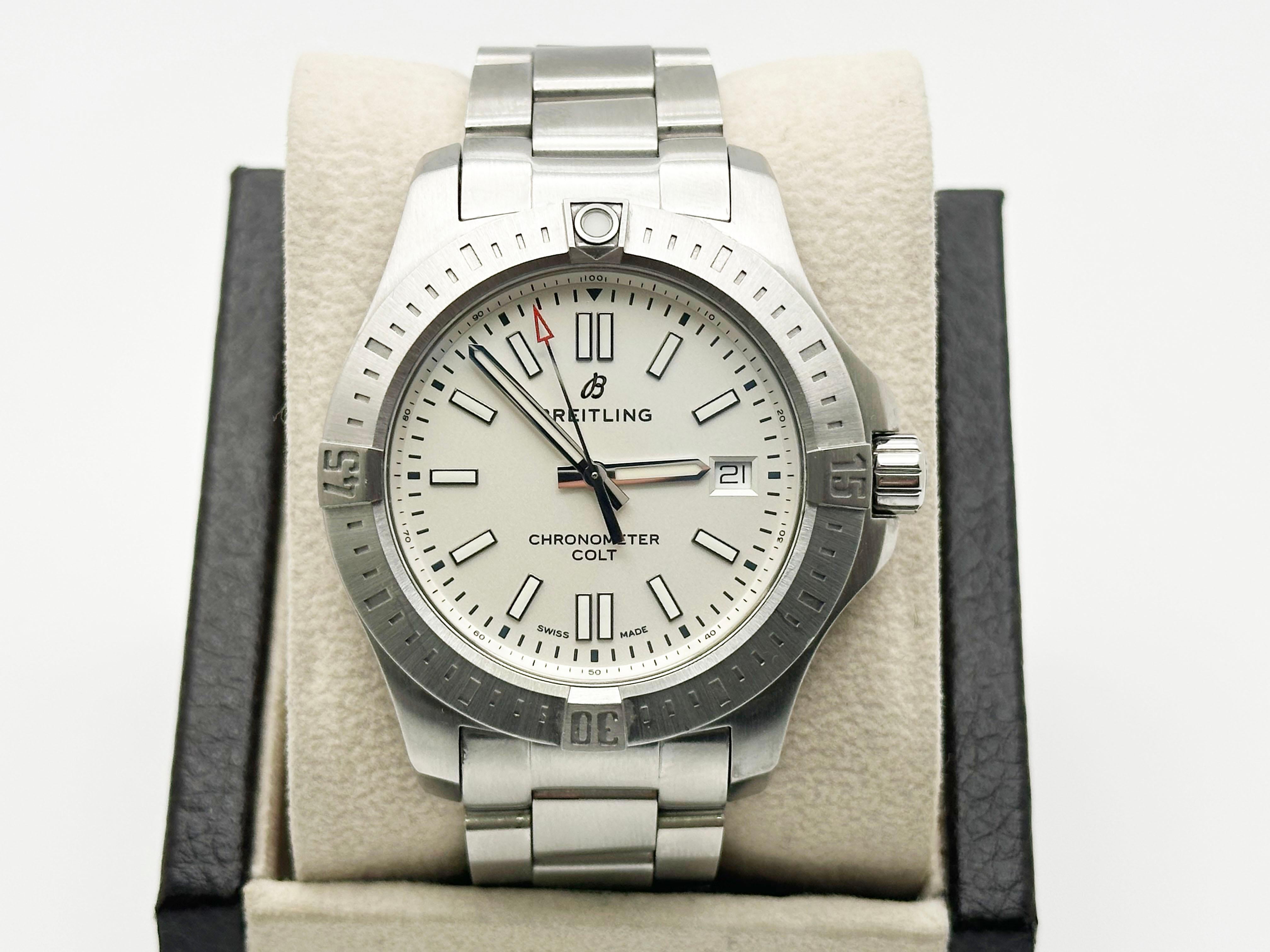 Número de estilo: A17313



Año: 2018

 

Model No: Breitling Colt

 

Material de la caja: Acero inoxidable 



Esfera: Blanca

 

Banda: Acero inoxidable 

 

Bisel: Acero inoxidable 

 

Cara: Cristal de zafiro 

 

Tamaño de la caja: 41 mm 

