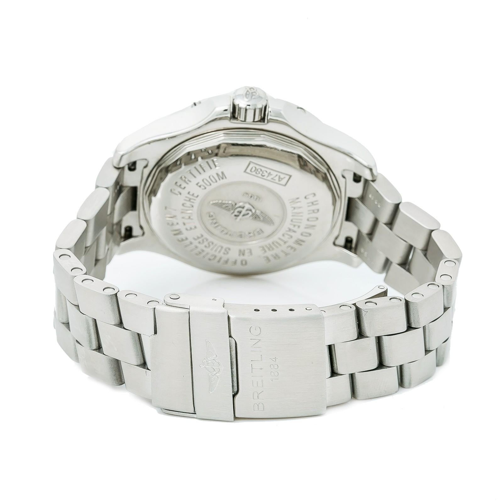 Breitling Colt Reference #:A74380. Breitling Colt A74380 Mens Quartz Watch Cream Dial Stainless Steel 41mm. Verified and Certified by WatchFacts. 1 year warranty offered by WatchFacts.