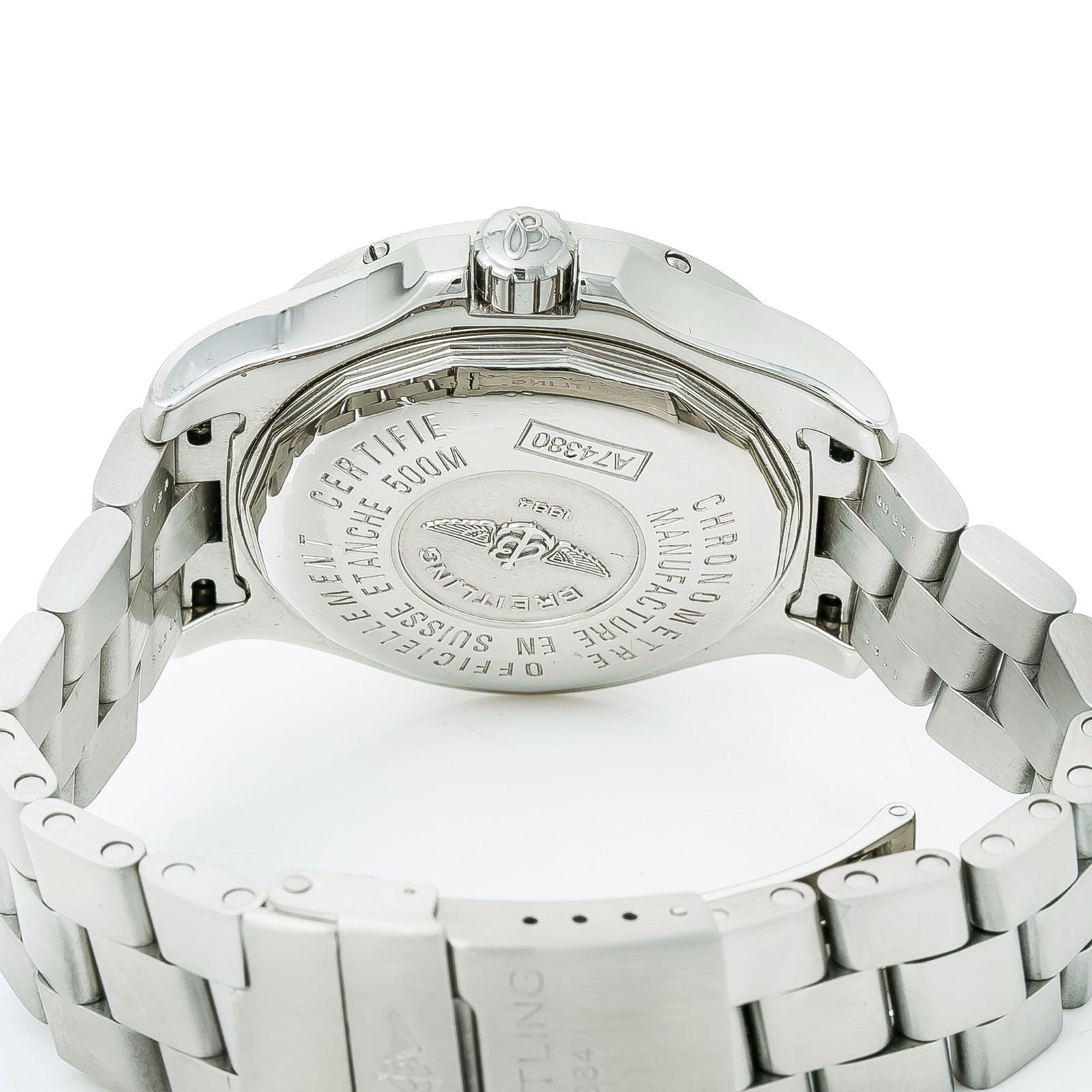 Contemporary Breitling Colt A74380 Mens Quartz Watch Cream Dial Stainless Steel 41Mm