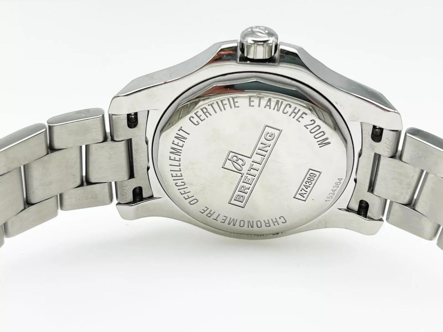 Women's Breitling Colt A74389 36mm Blue Dial Stainless Steel Box Booklet For Sale
