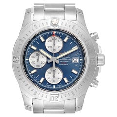 Used Breitling Colt Automatic Chronograph Blue Dial Watch A13388 Unworn