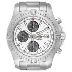 Used Breitling Colt Automatic Chronograph White Dial Watch A13388 Box Card