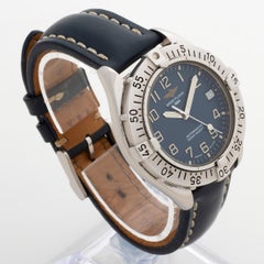 Breitling Colt Automatic Wristwatch ref A17035, 38mm Case, Blue Dial, Yr c 1990