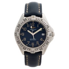 Breitling Colt Automatic Wristwatch ref A17035, 38mm Case, Blue Dial, Yr c 1990