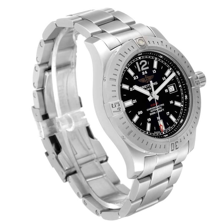 Breitling Colt Black Dial Automatic Steel Mens Watch A17388 at 1stDibs