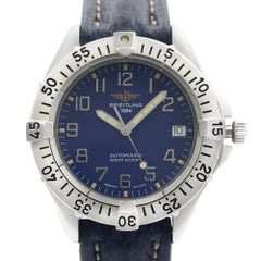 Breitling Colt Blue Arabic Dial Leather Steel Automatic Men's Watch A17035
