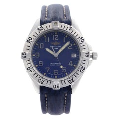 Breitling Colt blau arabisches Zifferblatt Leder Stahl Automatik Herrenuhr A17035