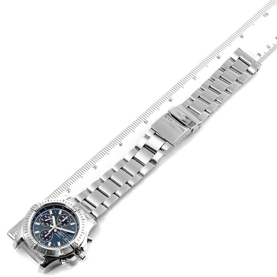 Breitling Colt Blue Dial Automatic Chronograph Steel Mens Watch A13388 Box Paper For Sale 4