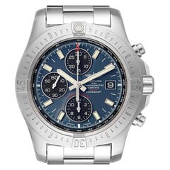 Breitling Colt Blue Dial Automatic Chronograph Steel Mens Watch A13388 Box Paper