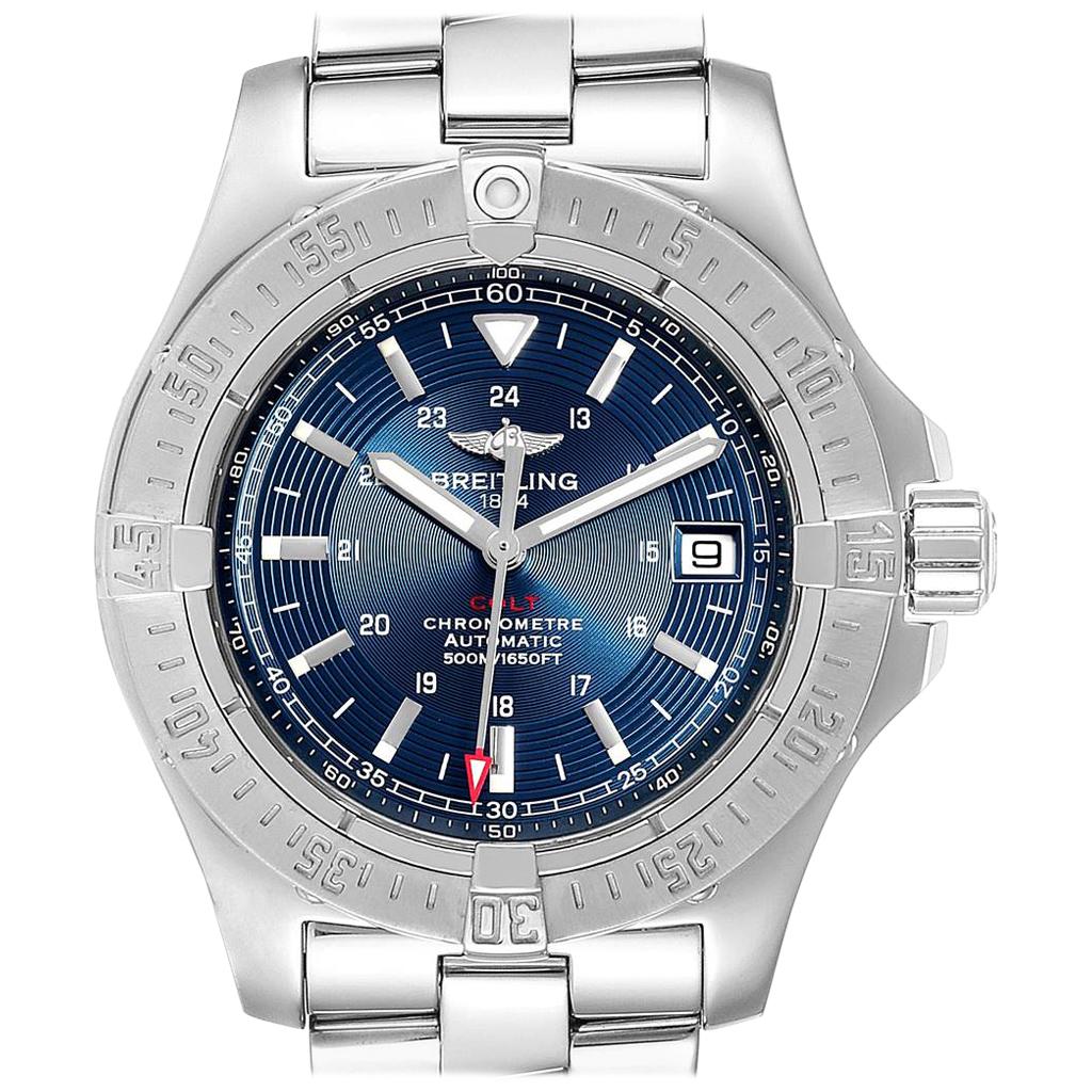 Breitling Colt Blue Dial Automatic Steel Men's Watch A17380 For Sale