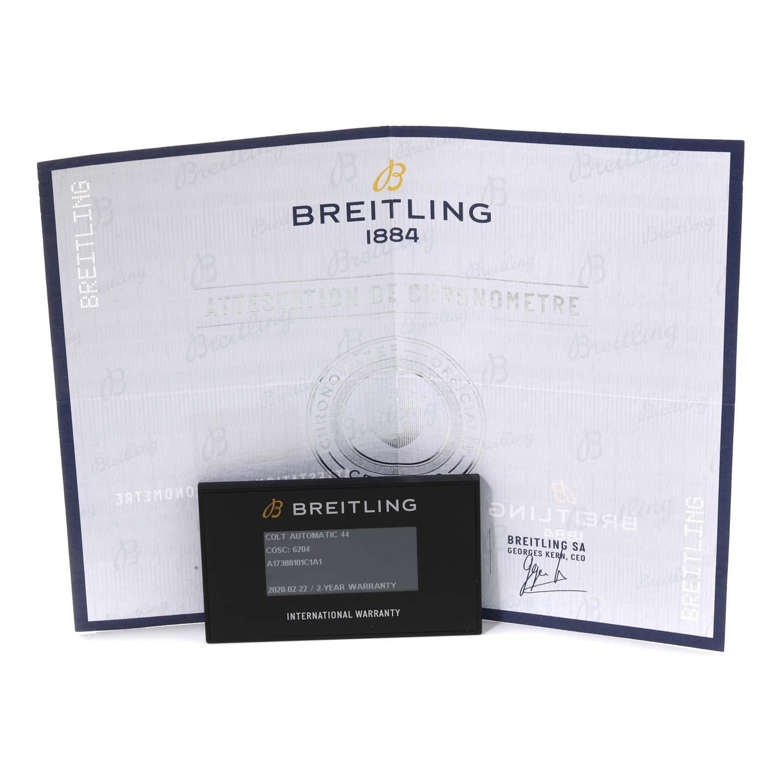 Breitling Colt Blue Dial Automatic Steel Mens Watch A17388 Box Card 3