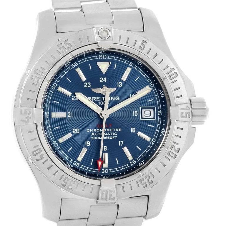 Breitling Colt Blue Dial Stainless Steel Men's Watch A17380 For Sale at ...