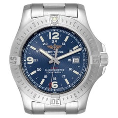 Breitling Colt Blau Zifferblatt Edelstahl Herrenuhr A74388 Box Card