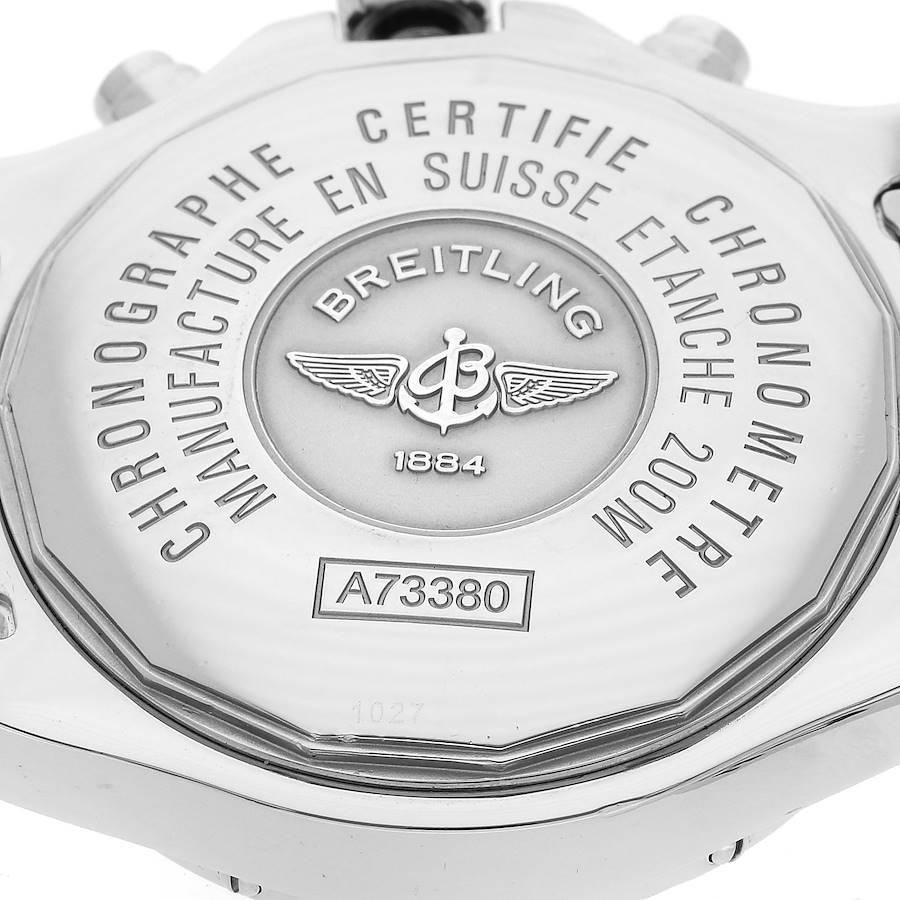 Breitling Colt Chronograph Silber Zifferblatt Blaue Subdials Stahl-Herrenuhr A73380 4