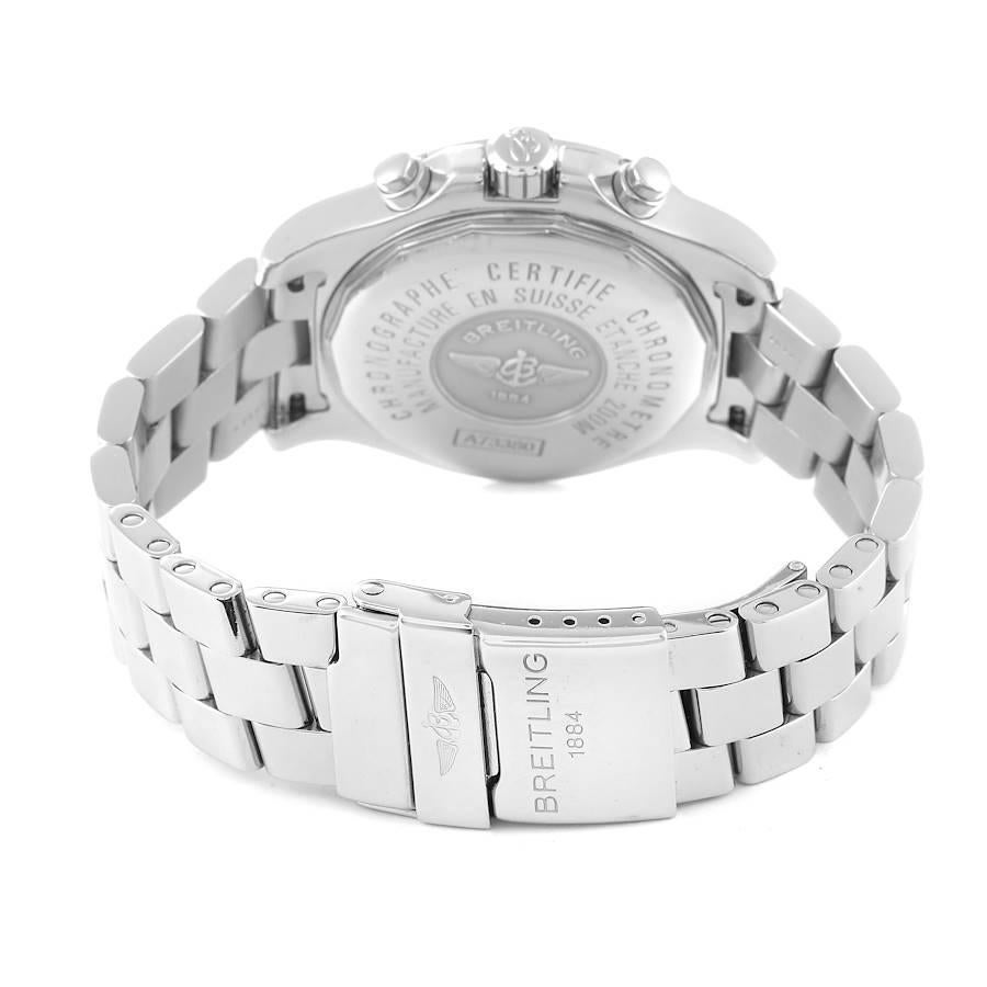 Breitling Colt Chronograph Silber Zifferblatt Blaue Subdials Stahl-Herrenuhr A73380 5
