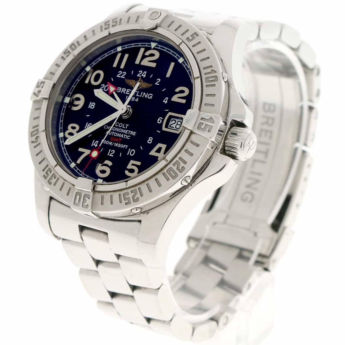 Breitling Colt GMT Black Concentric Arabic Dial Automatic Watch For Sale 2