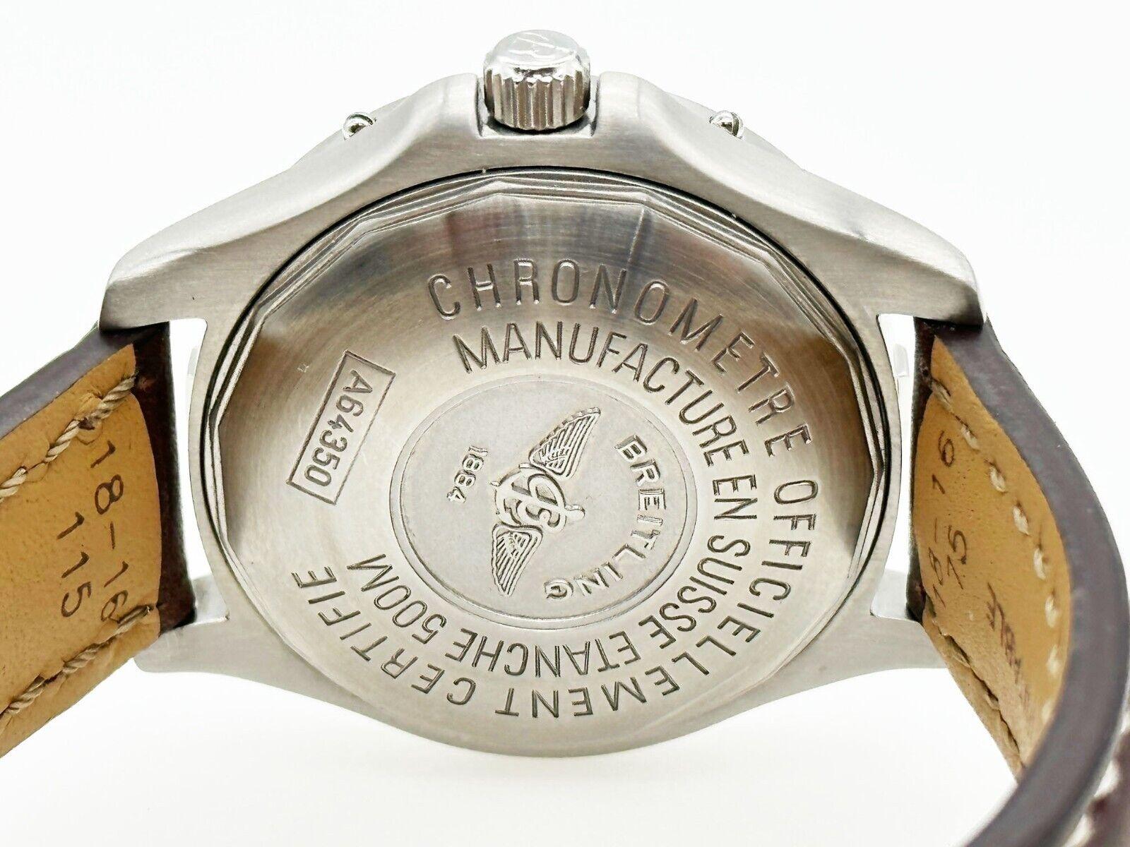 Reisetasche aus Edelstahl mit Lederband von Breitling Colt Ocean A64350 mit grauem Zifferblatt 1