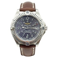 Reisetasche aus Edelstahl mit Lederband von Breitling Colt Ocean A64350 mit grauem Zifferblatt