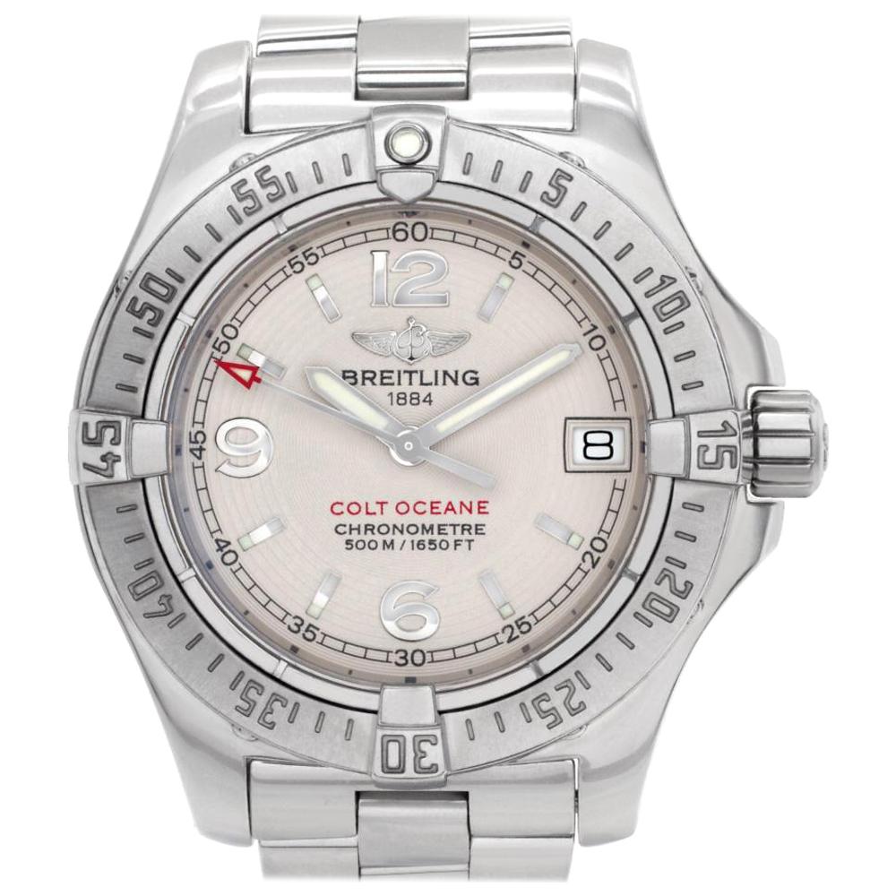 Breitling Colt Ocean A77380 Stainless Steel White Dial Quartz Watch For Sale