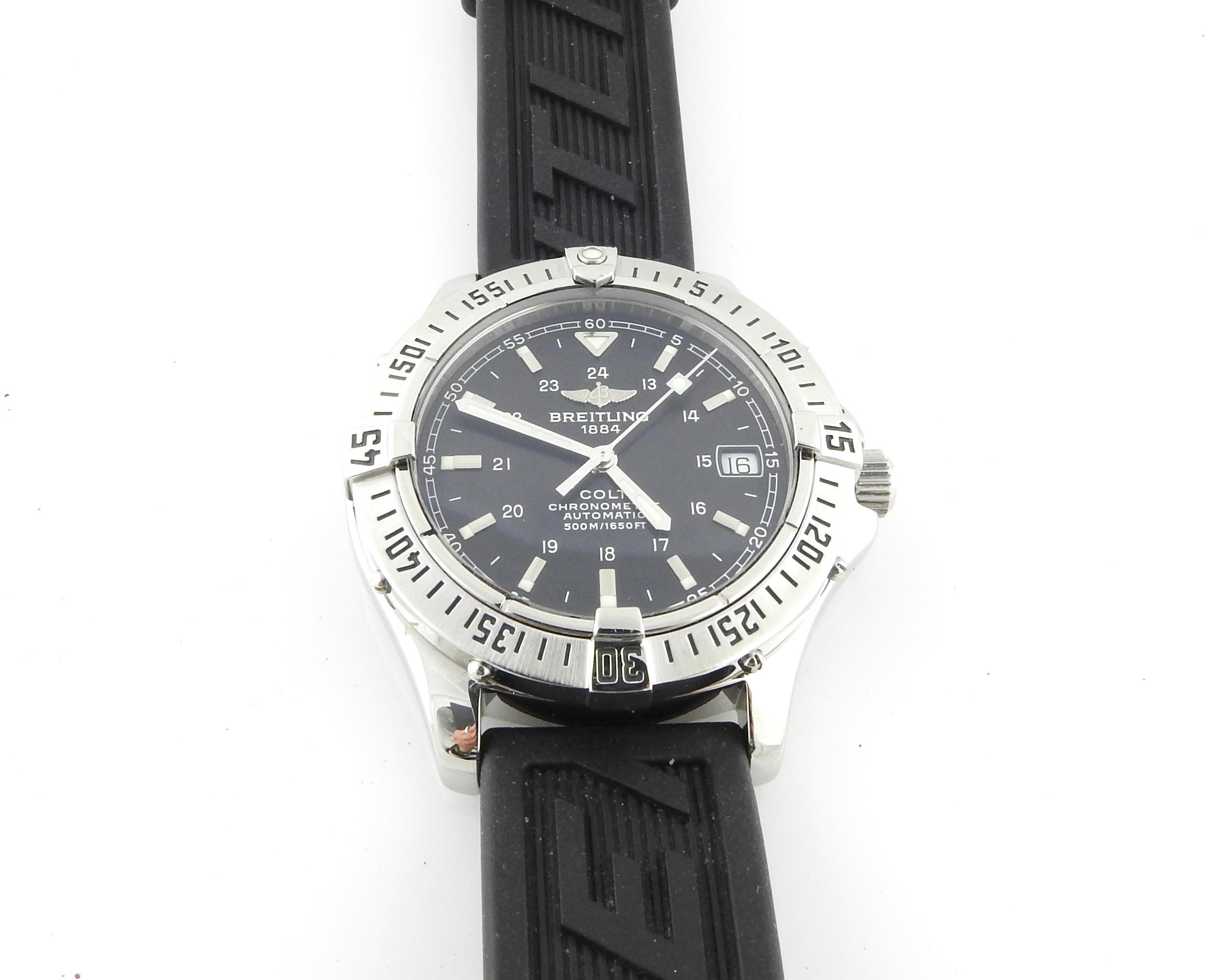 Breitling Colt Ocean Automatic Watch Black Dial A17350 box/papers 1