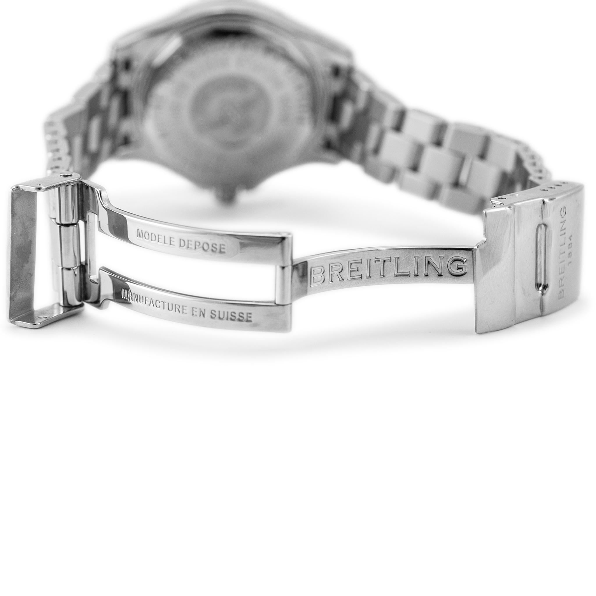 Breitling Colt Oceana II 33MM A77380 Diamant-Uhr aus Edelstahl mit blauer Lünette 1