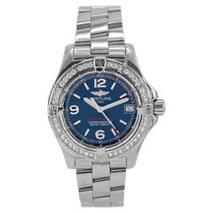 Breitling Colt Oceana II 33MM A77380 Diamant-Uhr aus Edelstahl mit blauer Lünette