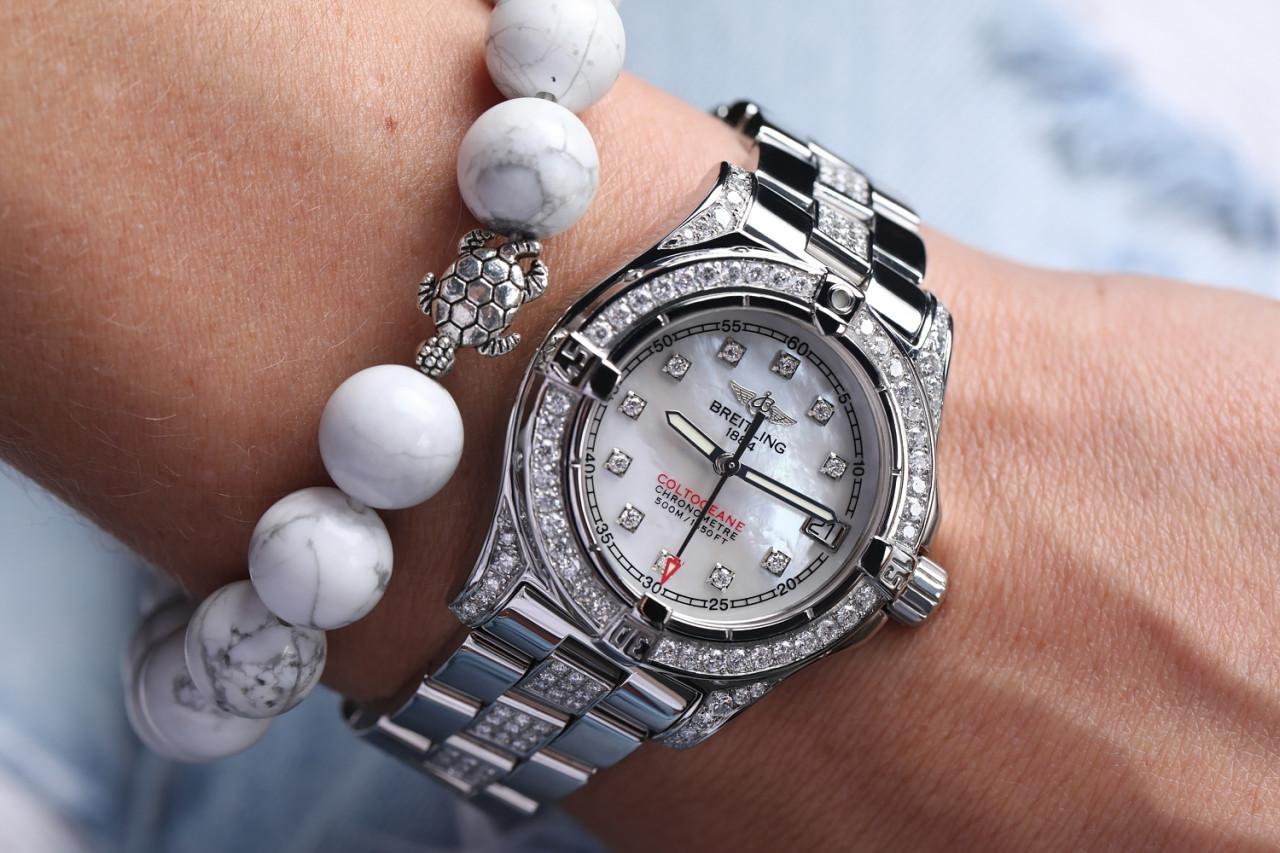 Breitling Colt Oceane Stainless Steel Diamond Ladies Watch A77380 For Sale 1