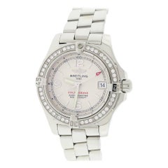 Used Breitling Colt Oceane Factory Diamond Bezel Silver Concentric Dial Watch