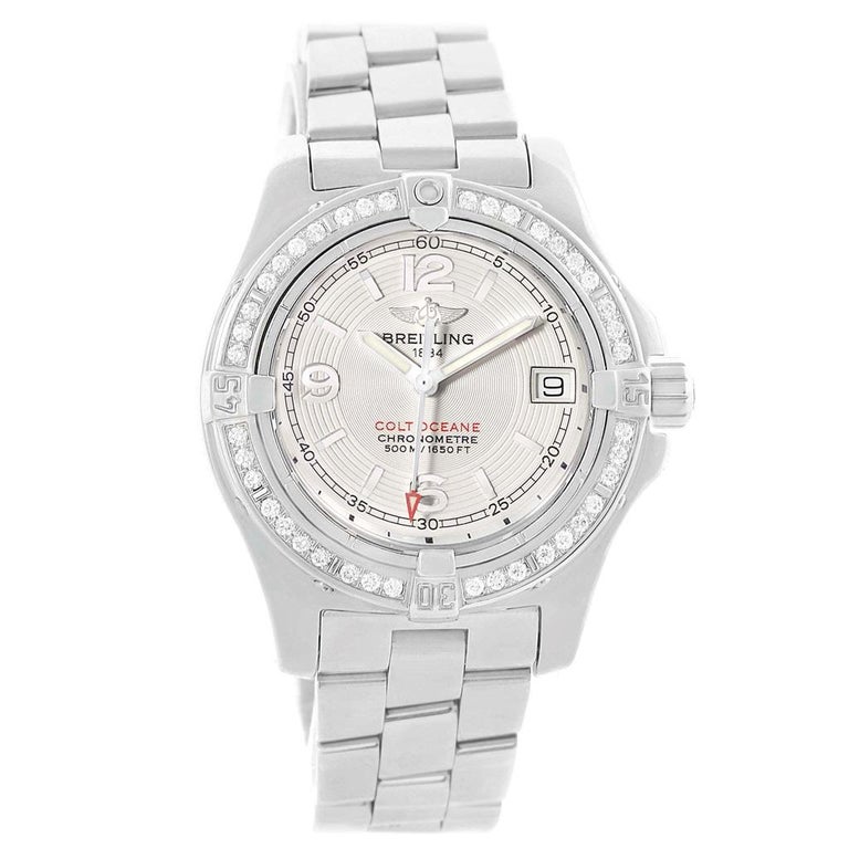 Breitling Colt Oceane Stainless Steel Diamond Ladies Watch A77380 For ...