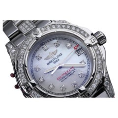 Breitling Colt Oceane Stainless Steel with Custom Diamond Watch A77350 