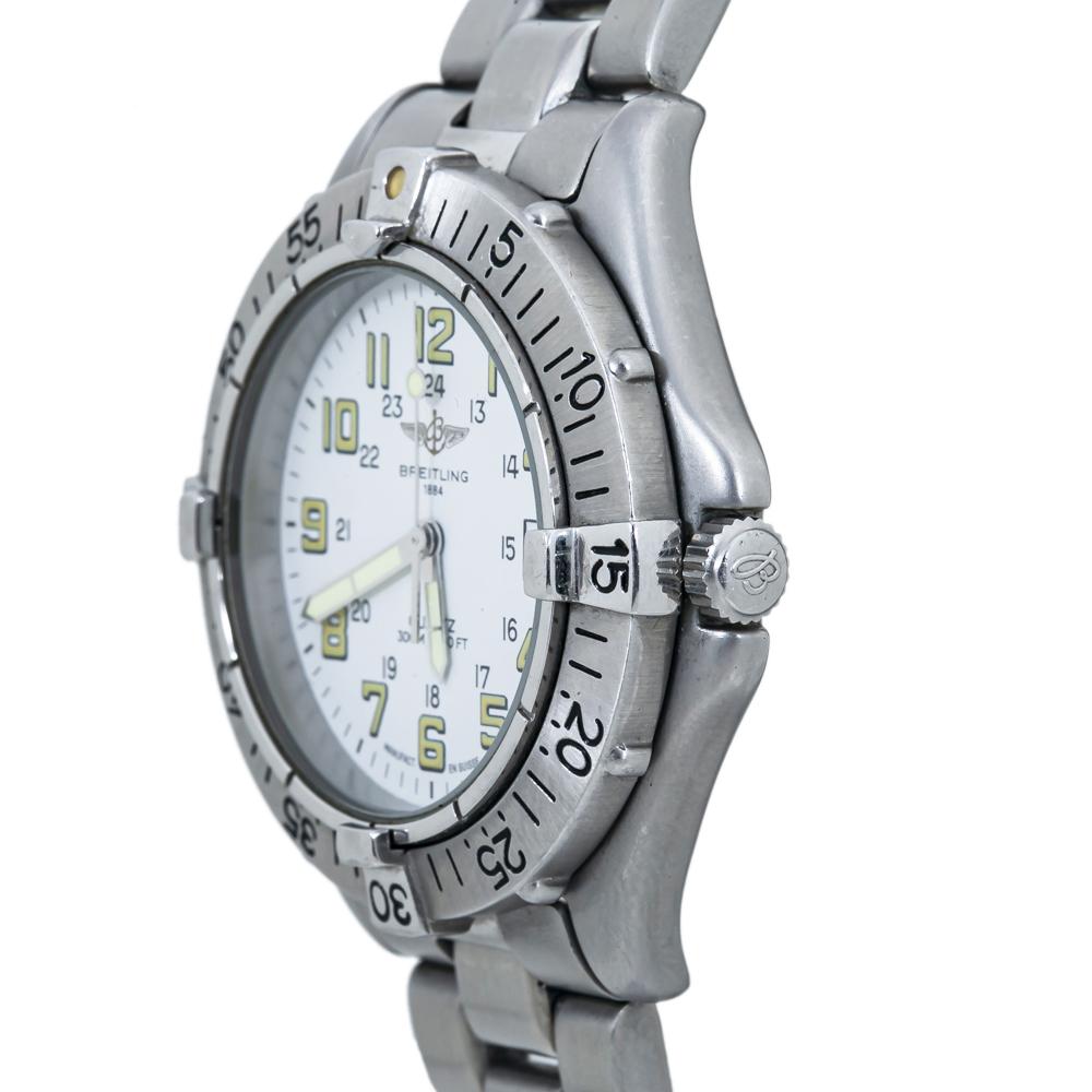 Breitling Colt Quartz A57035 Weißes Zifferblatt Herren Zifferblatt (Zeitgenössisch)