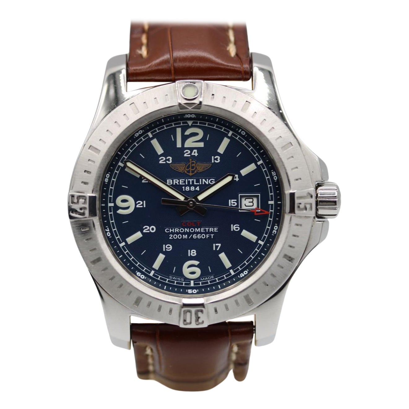Breitling Colt al quarzo A7438811  44mm  Quadrante blu  Scatola e cinturino in vendita
