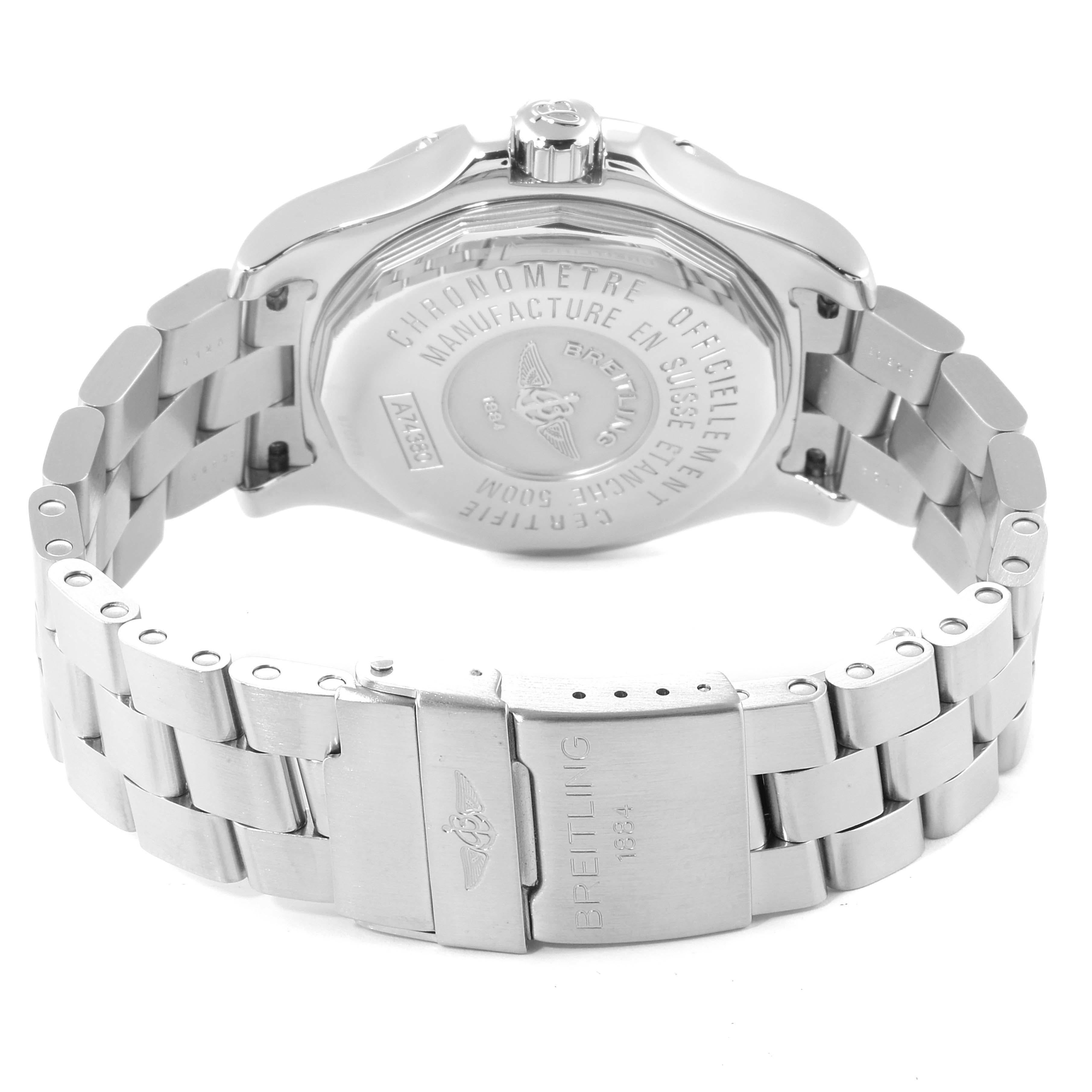 Breitling Colt Quartz Blue Dial Stainless Steel Men's Watch A74380 In Excellent Condition For Sale In Atlanta, GA