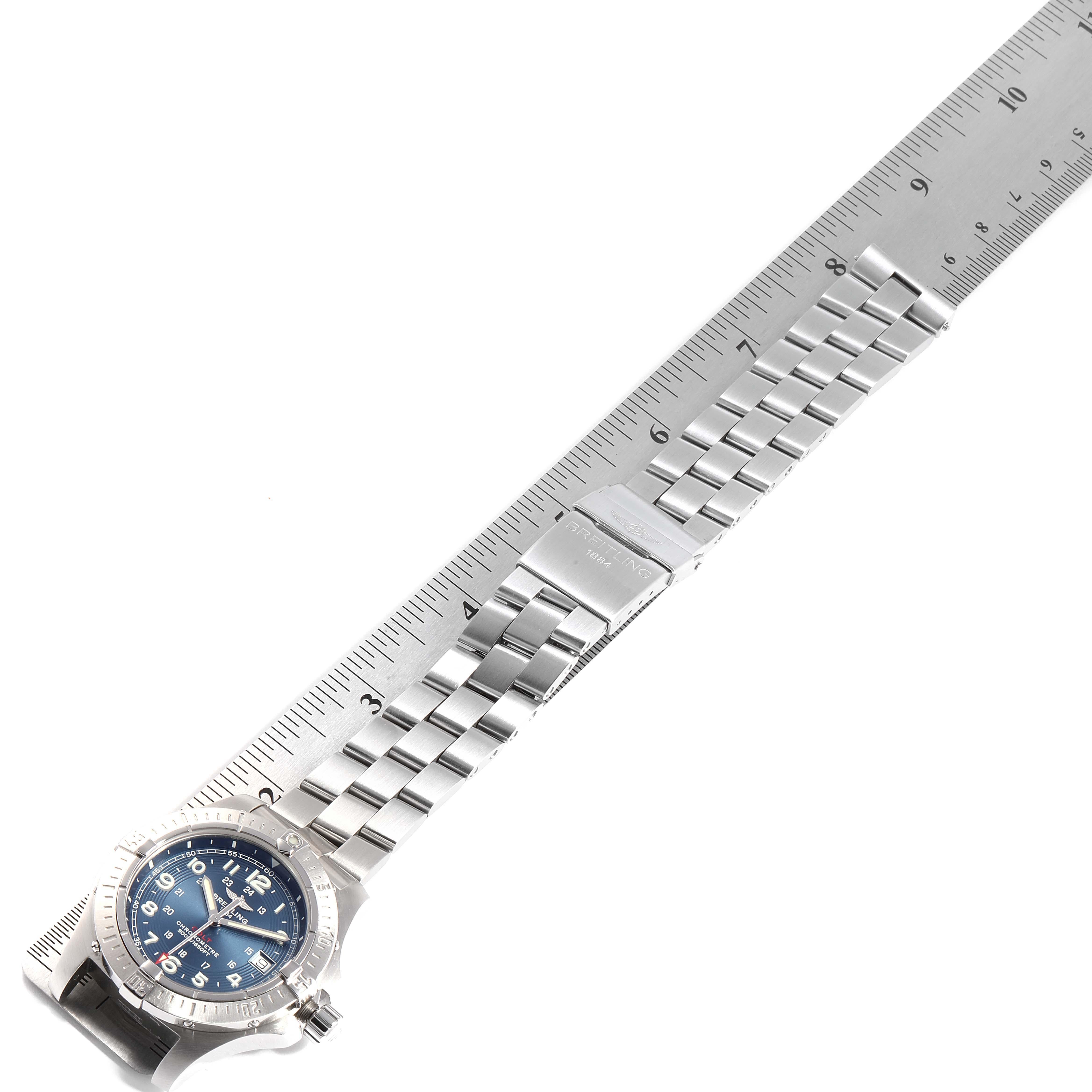 Breitling Colt Quartz Blue Dial Stainless Steel Men's Watch A74380 For Sale 3