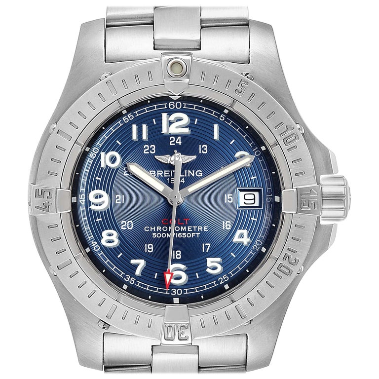Breitling Colt Quartz Blue Dial Stainless Steel Men's Watch A74380 For ...