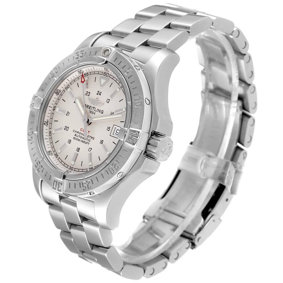 Breitling Colt Silver Dial Automatic Steel Mens Watch A17380 In Excellent Condition For Sale In Atlanta, GA