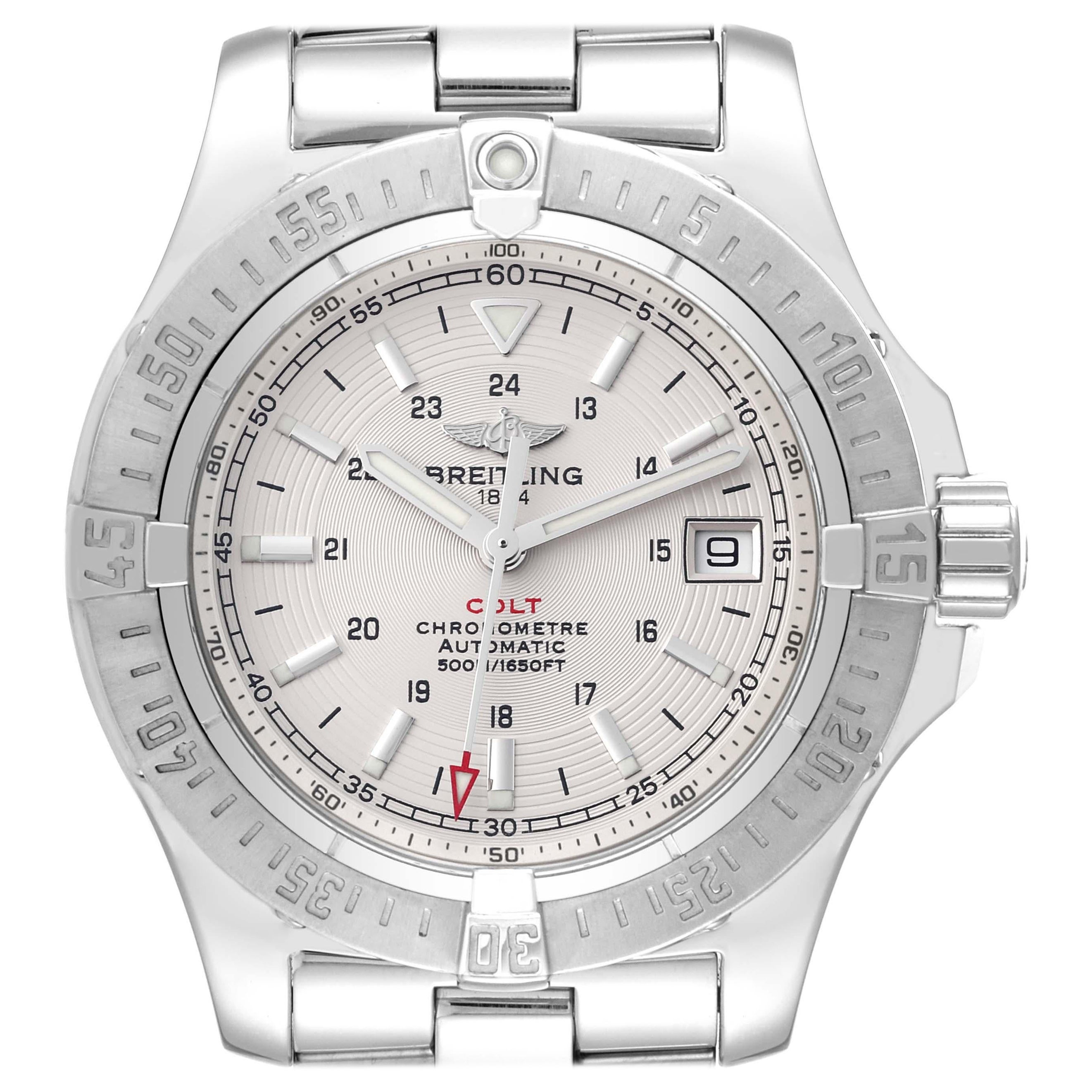 Breitling Colt Silber Zifferblatt Automatik Stahl Herrenuhr A17380