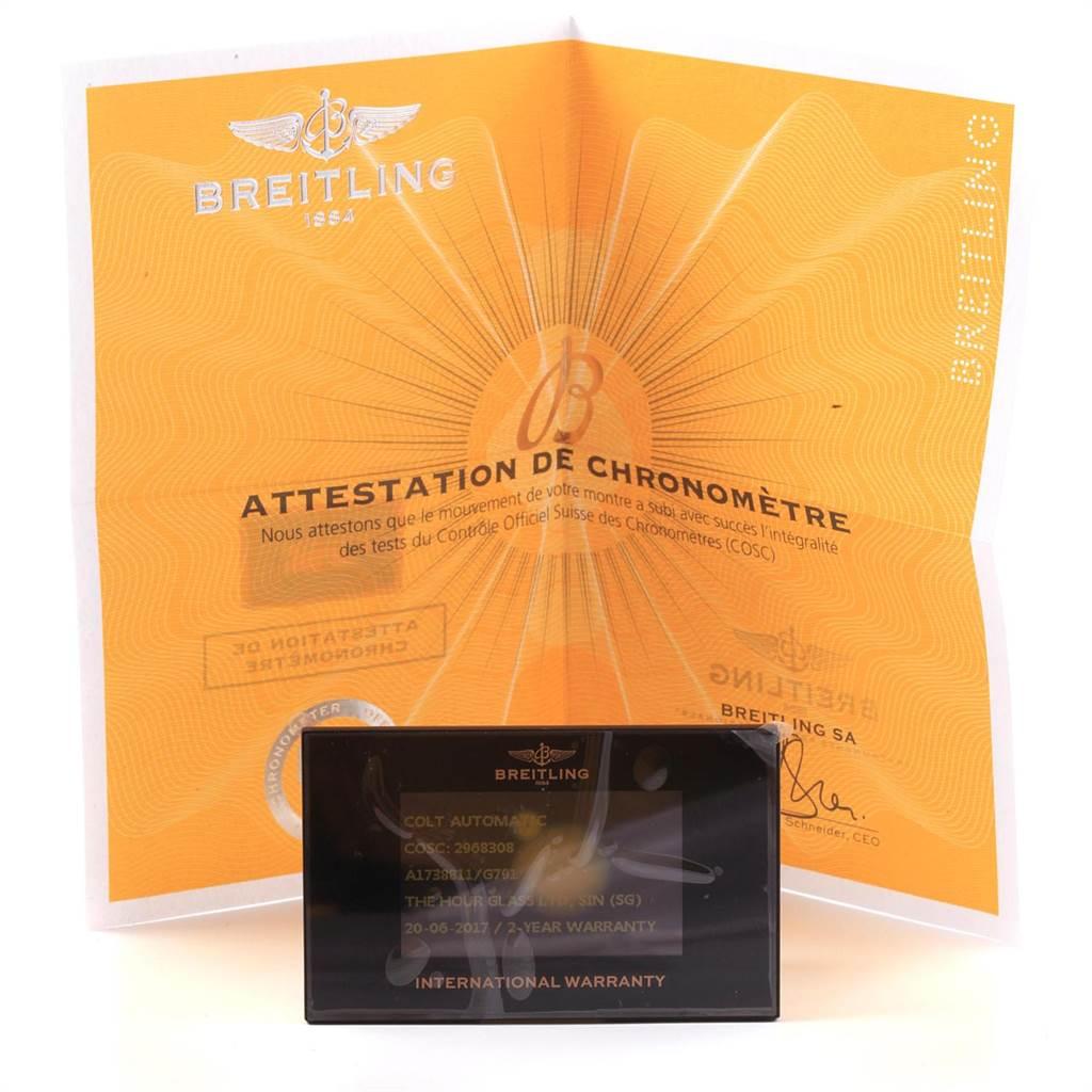 Breitling Colt White Dial Automatic Steel Men's Watch A17388 Box Card For Sale 5
