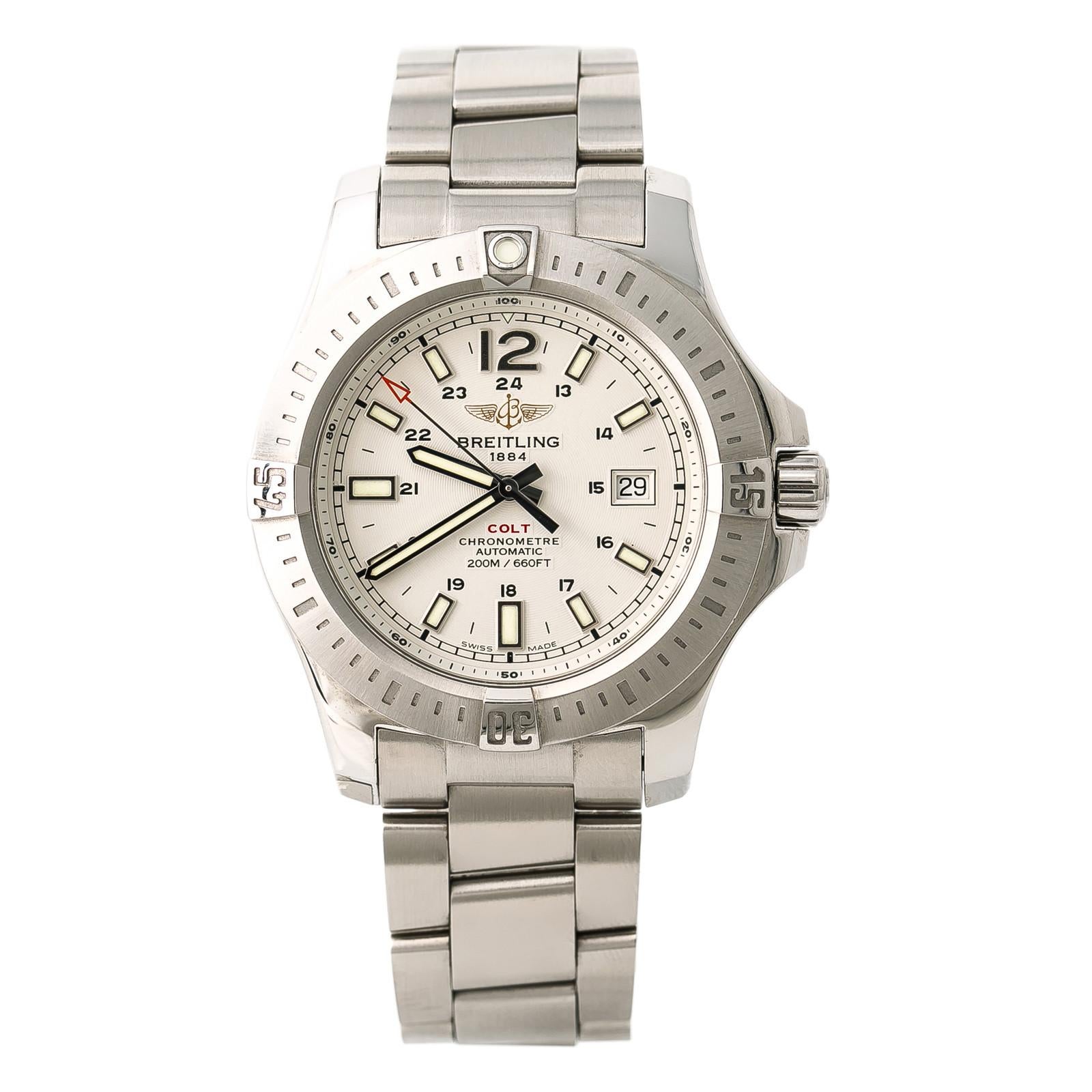 Breitling Colt A17388, White Dial Certified Authentic For Sale