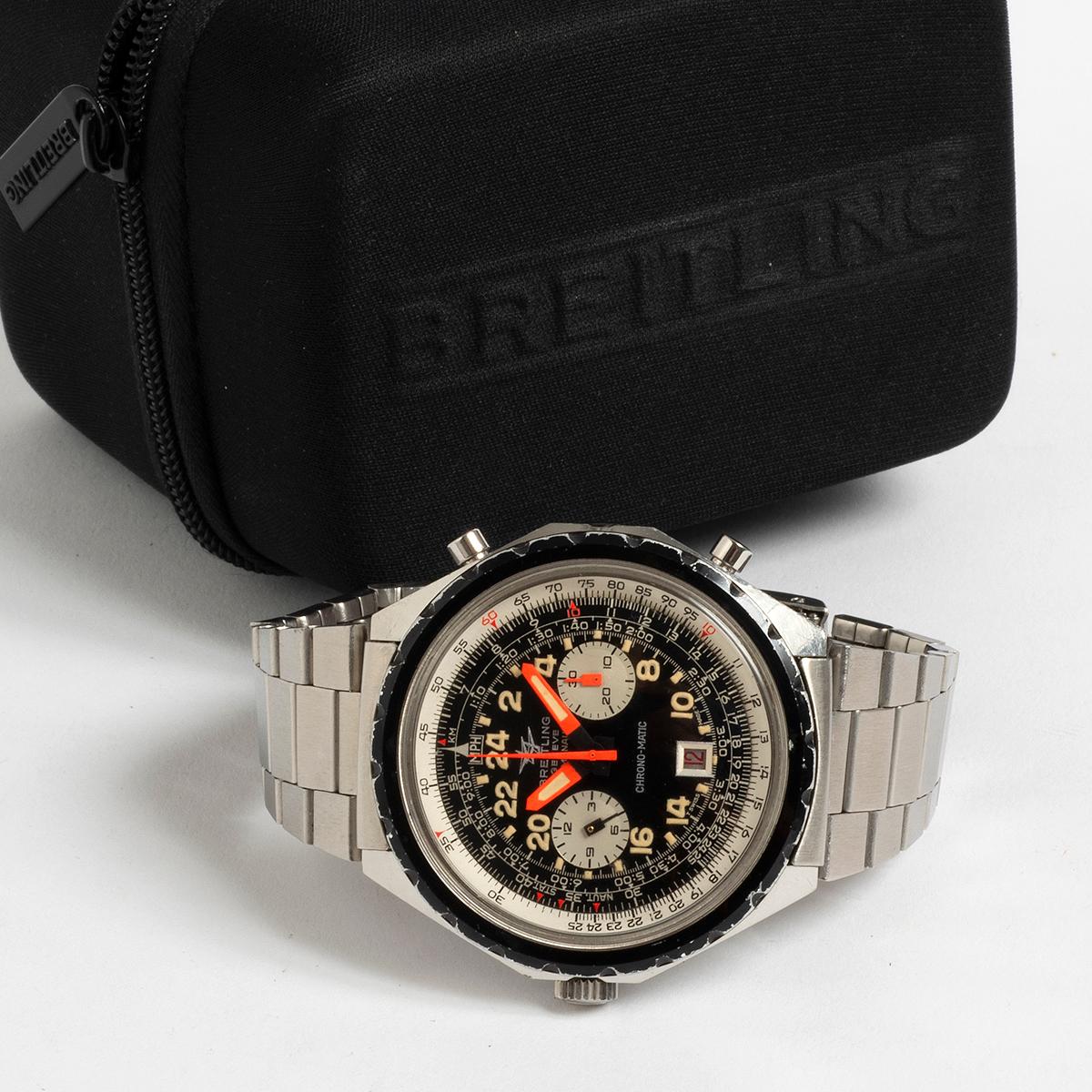 Breitling Cosmonaute Chrono-matic Armbanduhr 1809, Call 11, 48 mm Gehäuse. ca. 1970. im Angebot 1